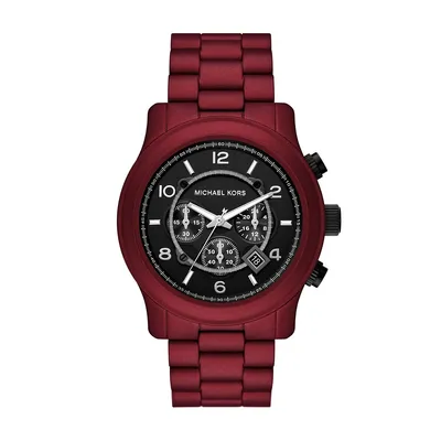 Men's Runway Chronograph, Red Matte Coated Stainless Steel Watch