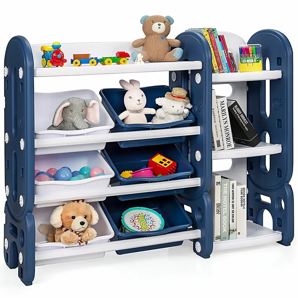 Qaba Kids toy Organizer and Storage Book Shelf with shelves