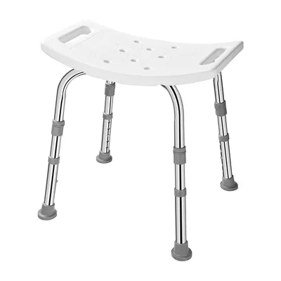 Bath Shower Seat Adjustable Height Shower Chair With Non-slip Seat And Feet, Bathtub Bench Stool, White