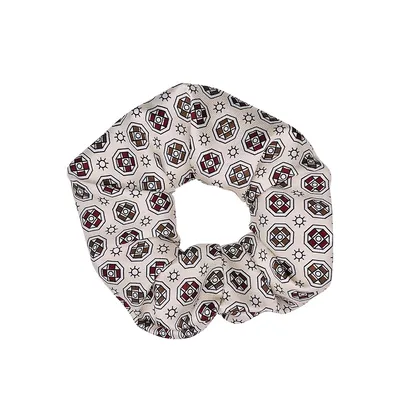 Pure Mulberry Silk French Scrunchie | Turkish Delight | Geometric Print | 2 Inch | 20 Momme | Brush Collection