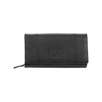 Pebbled Ladies’ Rfid Medium Clutch Wallet