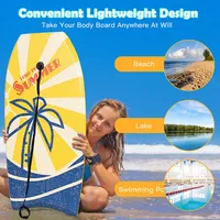 Surfboard Foamie Lightweight Bodyboard Surfing Beach Ocean Leash Eps Core Yellow