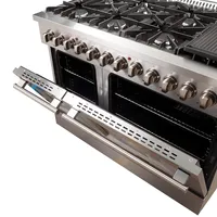 Galiano 48-inch Freestanding Dual Fuel Range All Stainless Steel with 8 Sealed Burners, 6.58 cu. ft. double ovens & Griddle - FFSGS6156-48