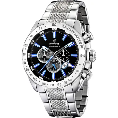 Chrono Sport Stainless Steel Watch In Silver