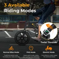 14" Folding Bike For Adults With Adjustable Saddle & Portable Handle