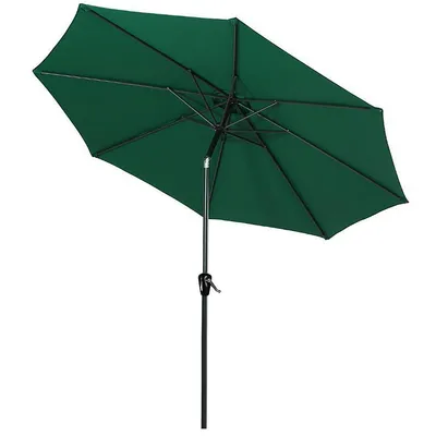 9ft Patio Umbrella With Tilt & Crank, Outdoor Market Parasol Sun Shelter Table 8 Sturdy Ribs