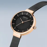Ladies Solar Stainless Steel Watch In Rose Gold
