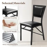 Set Of 2 Metal Folding Chair Dining Chairs Home Restaurant Furniture Portable