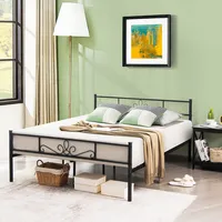 Twinqueenfull Metal Platform Bed Frame With Headboard And Footboard No Box Spring Needed