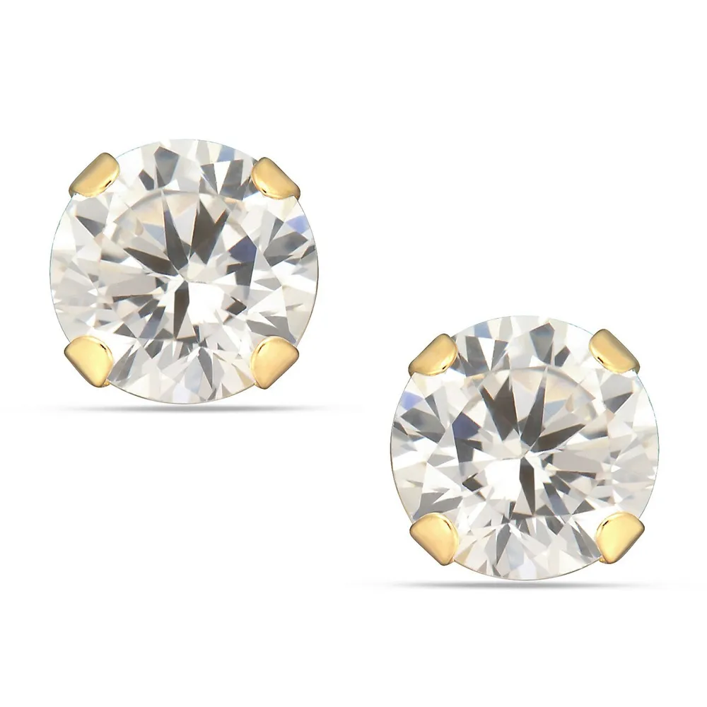 10kt 6mm Round Cz Earring