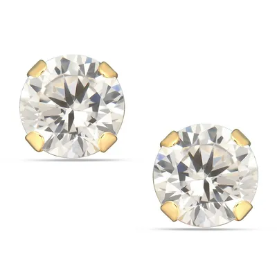 10kt 6mm Round Cz Earring