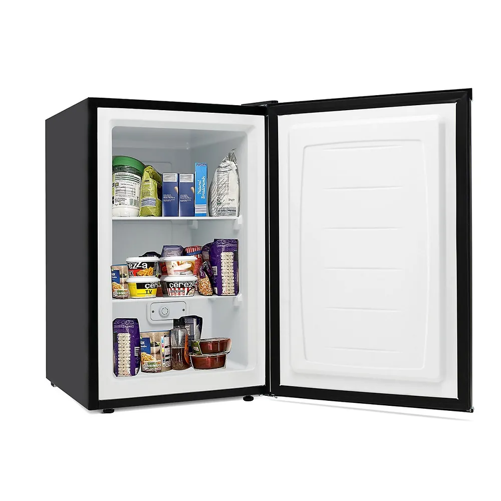 Costway 2-Doors Unit Stainless Steel Compact Mini Refrigerator Freezer Cooler - 3.4 cu ft - Black