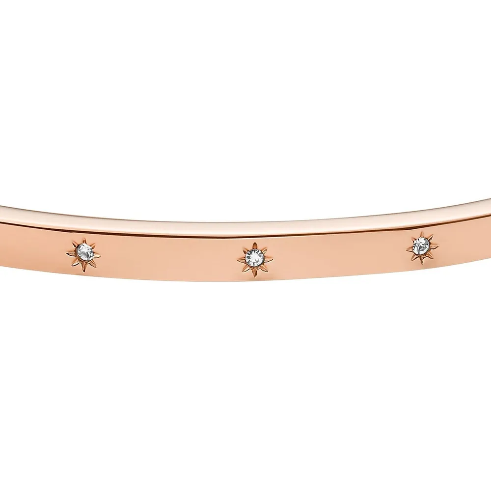 Women's Sadie Shine Bright Rose Gold-tone Stainless Steel Bangle Bracelet