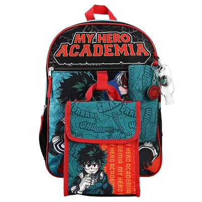 My Hero Academia Characters 16" Backpack 5 Piece Set