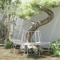 Garden Tree Bench Seat White
