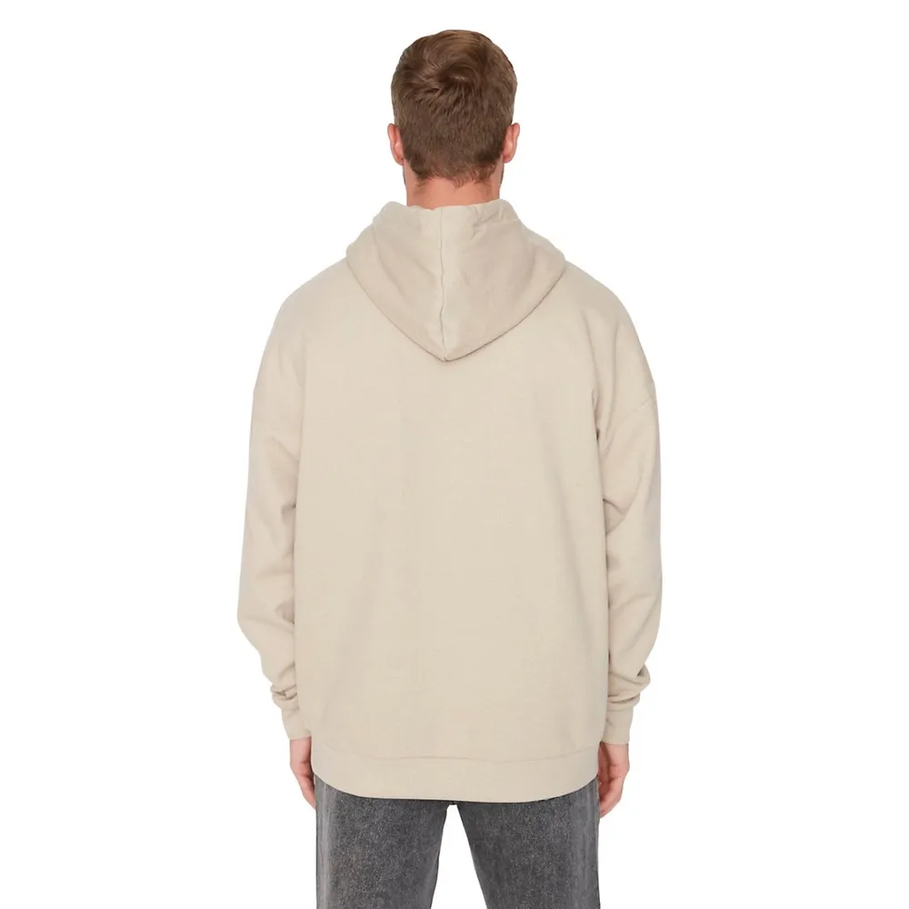 Male Basics Oversize Basic Hood Knit Sweatshirt