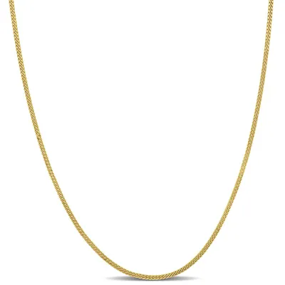 1mm Diamond Cut Flat Curb Link Chain Necklace In 14k Yellow Gold, 18 In