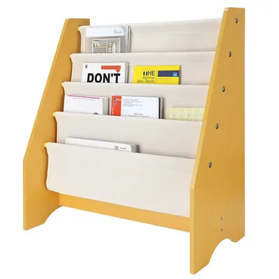 Kids Bookshelves 4-tier Book Rack Wood Storage Bookcases Toy Display Organizer