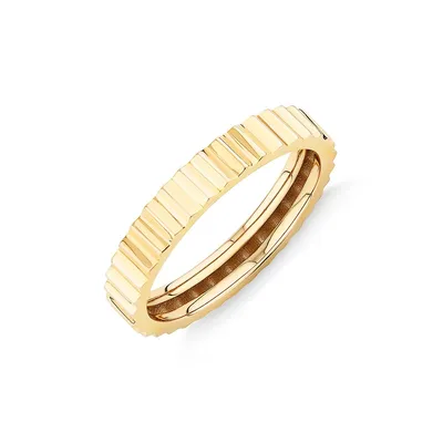 Ribbed Stacker Ring In 10kt Yellow Gold