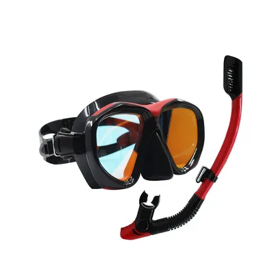 Coral Pro Snorkeling Set - Mirrored Diving Mask And Dry-top Snorkel Kit, For Adults