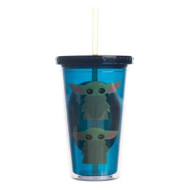 Star Wars Yoda 16 oz. Flip Straw Acrylic Cup