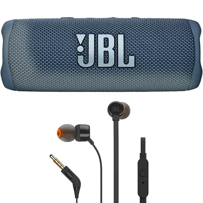 Jbl Flip 6 Portable Bluetooth Speaker + Jbl T110 In Ear Headphones