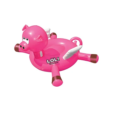 Pink Inflatable Flying Pig Swimming Pool Float, 54-inch