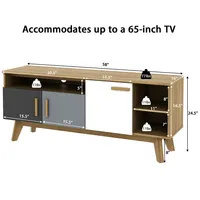 Tv Stand For Tvs Up To 65'' Entertainment Center Console W/ Adjustable Shelf