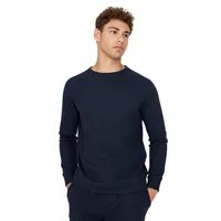 Male Plain Medium Knitted Sweatshirt-trousers Pajama Set