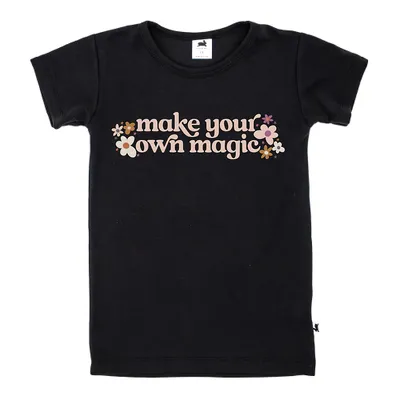 Bamboo/cotton 'make Your Own Magic' Slim-fit T-shirt | Black