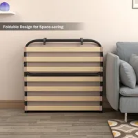 Folding Bed W/memory Foam Mattress Metal Guest Sleeper Wood Slats Made In Italy