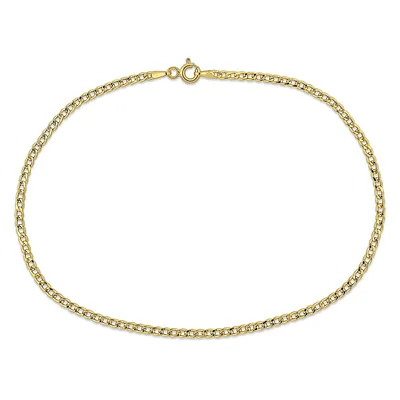 2.3mm Curb Link Chain Bracelet In 10k Yellow Gold, 10 In