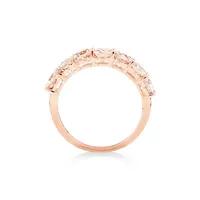 Morganite Half Eternity Ring In 10kt Rose Gold