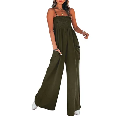 Sleeveless Wide-Leg Jumpsuit with Open Back