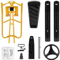 Snow Sled, Durable Metal Snow Toboggans Snow Racer Scooter For Kids Snow Slider, Yellow