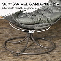 Swivel Egg Chair With Foldable Frame Cup Holder Cushion