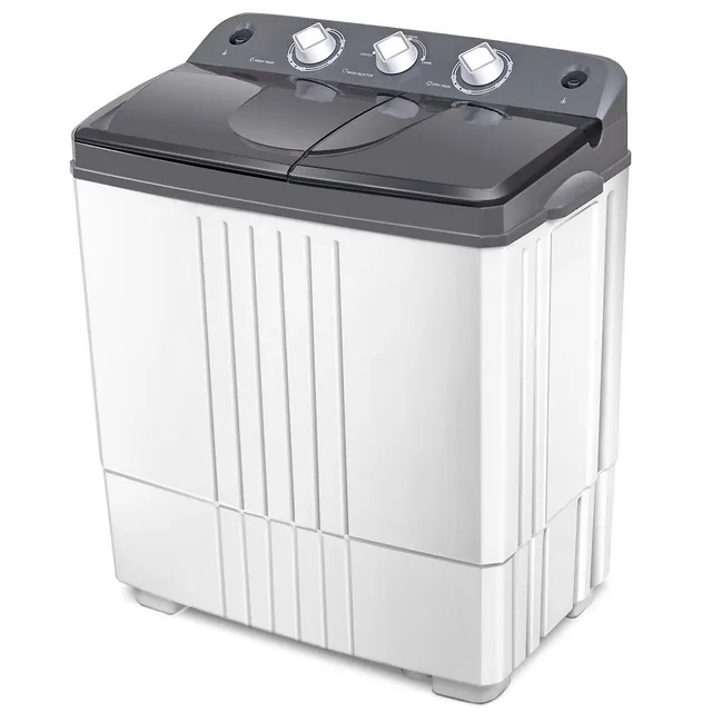 Costway 7.7 lbs Compact Full Automatic Washing Machine W/Heating Function  Pump 