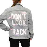 Don't Look Back Hand Painted Denim Jacket