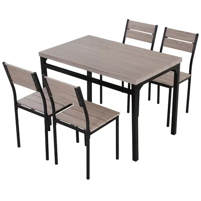 5pcs Dining Table Set With 4 Chairs