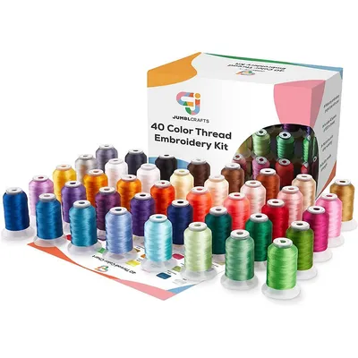 40 Color Thread Embroidery Kit - For Embroidery And Sewing Machines