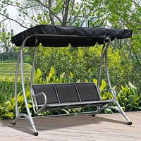 3 Person Patio Swing Seats With Adjustable Canopy