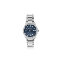 Ladies 0.40 Carat Tw Diamond Quartz Stainless Steel Watch With Blue Dial