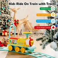 6v Electric Kids Ride On Train Motorized Toy W/ Track & 6 Wheels