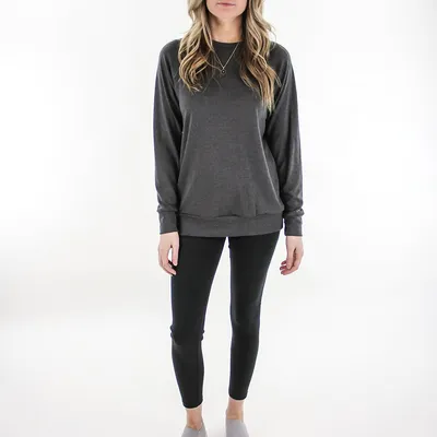 Adult Unisex Bamboo/cotton Pullover | Charcoal
