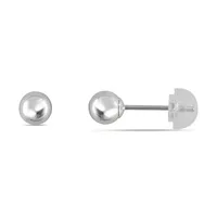 10kt White Gold Ball And Cz Stud Set