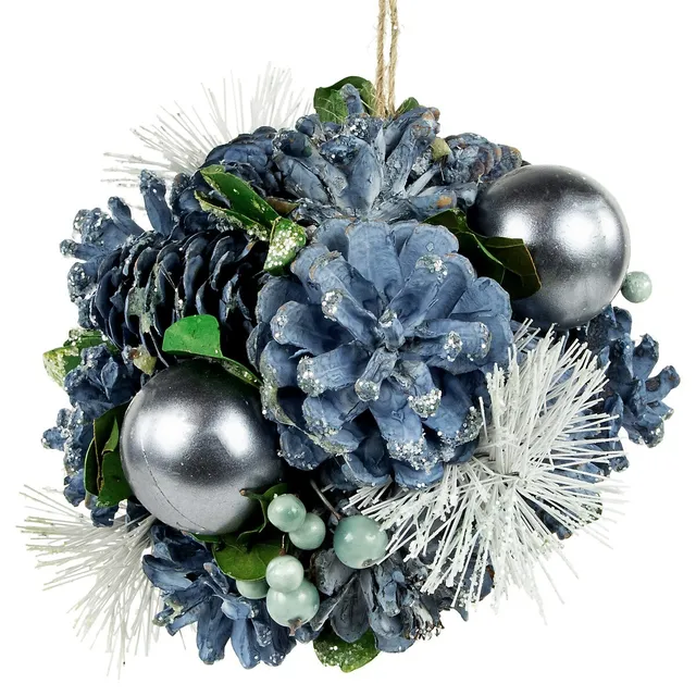 Frosted Pinecone Sphere Ornament