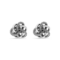Sterling Silver Antique Finish Love Knot Stud Earring