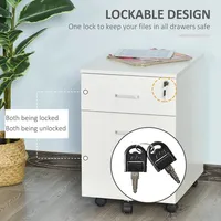 Locking Rolling File Cabinet With 2 Drawers