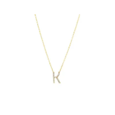 "k" Initial Necklace With 0.10 Carat Tw Of Diamonds In 10kt Yellow Gold