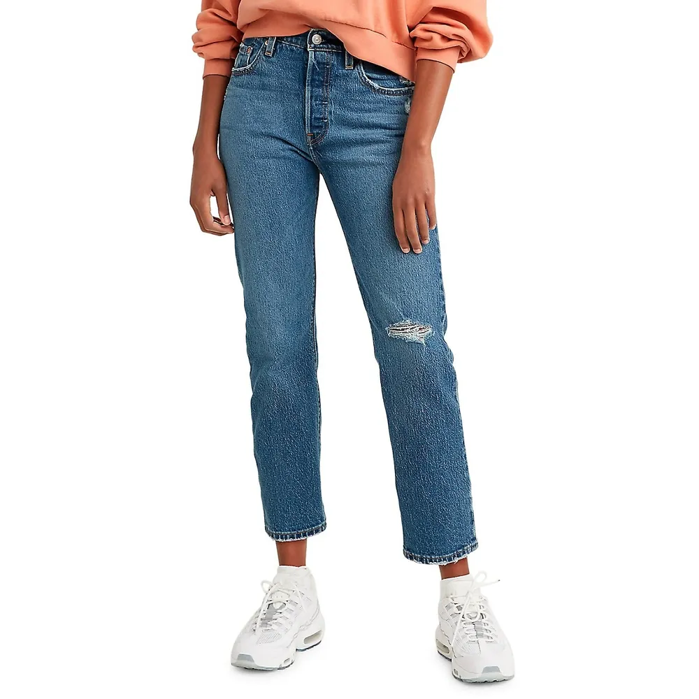 Levi's + Premium 501 Original Salsa Middle Crop Straight Jeans | Yorkdale  Mall